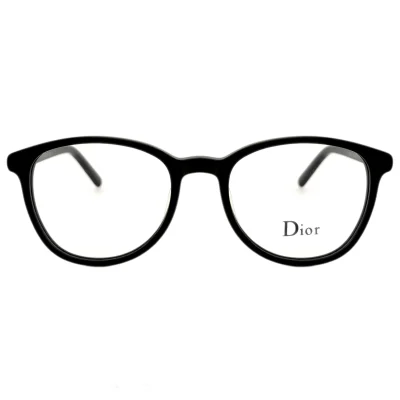 نمای روبروی عینک مینیمال گربه ای دیور مشکی Dior