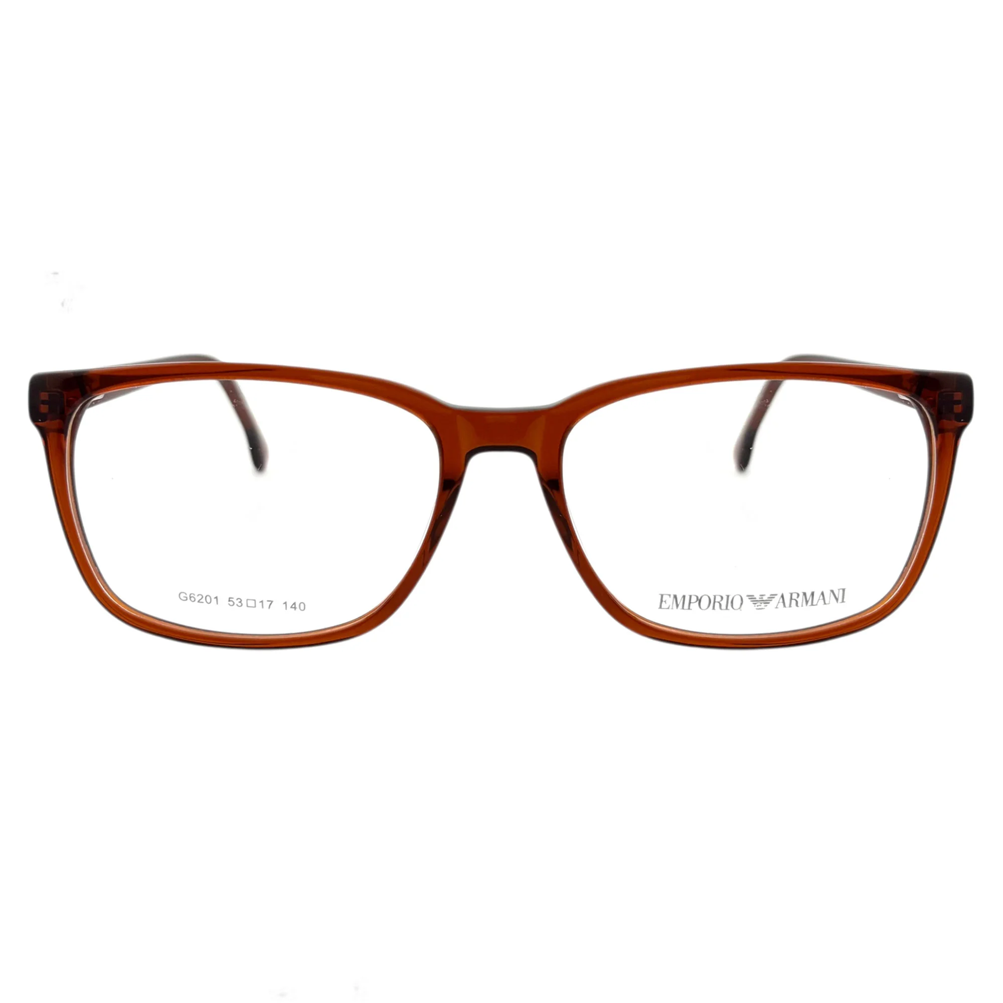 EMPORIO ARMANI g6201 brown نمای روبروی عینک طبی مستطیل زنانه امپریو آرمانی کاراملی EMPORIO ARMANI