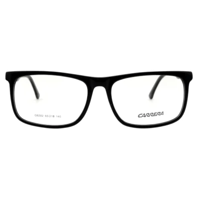 نمای روبروی عینک طبی مستطیل کررا مشکی CARRERA
