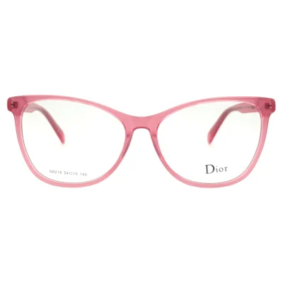 نمای روبروی عینک زنانه گربه ای دیور صورتی Dior