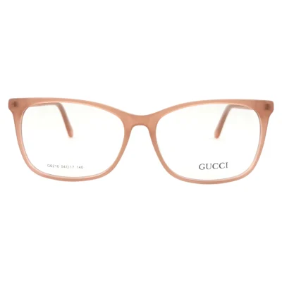 نمای روبروی عینک طبی رنگ بژ گوچی GUCCI