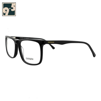 نمای سه رخ عینک طبی مستطیل کررا مشکی CARRERA
